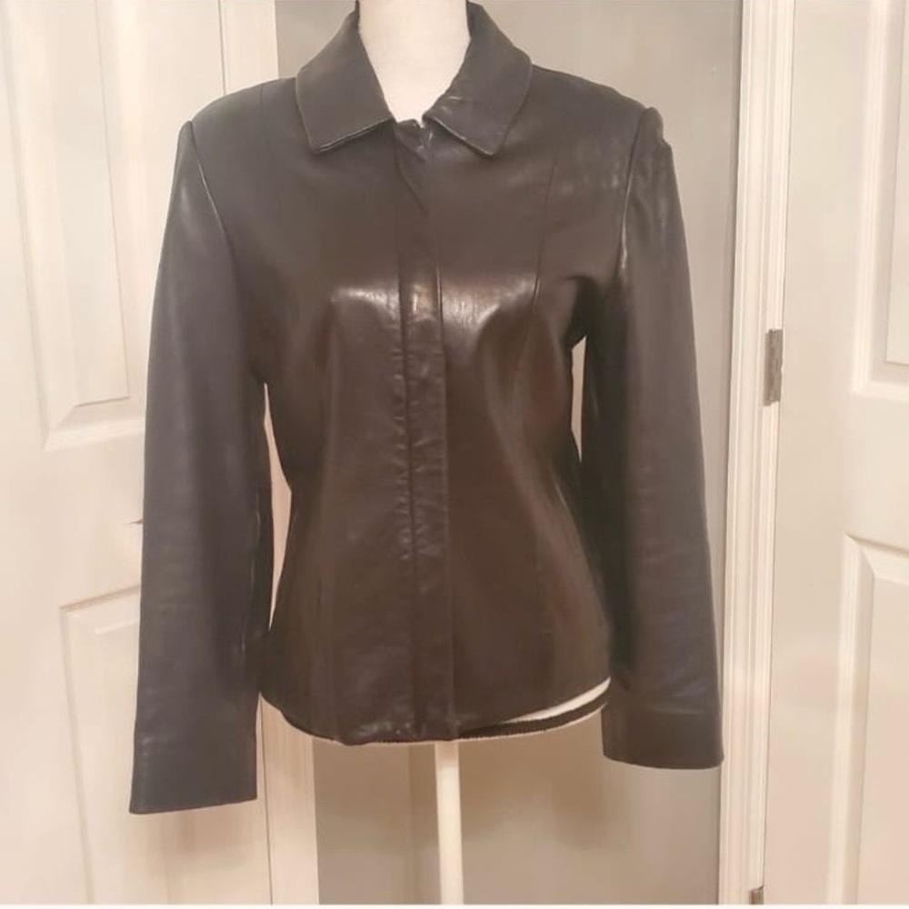 Jones New York Black Leather Jacket